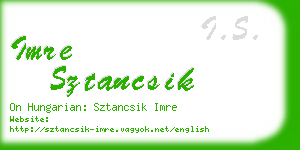 imre sztancsik business card